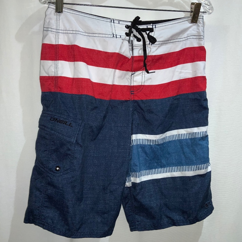 O’Neill Board Shorts Sz 30 red/white/blue pocket